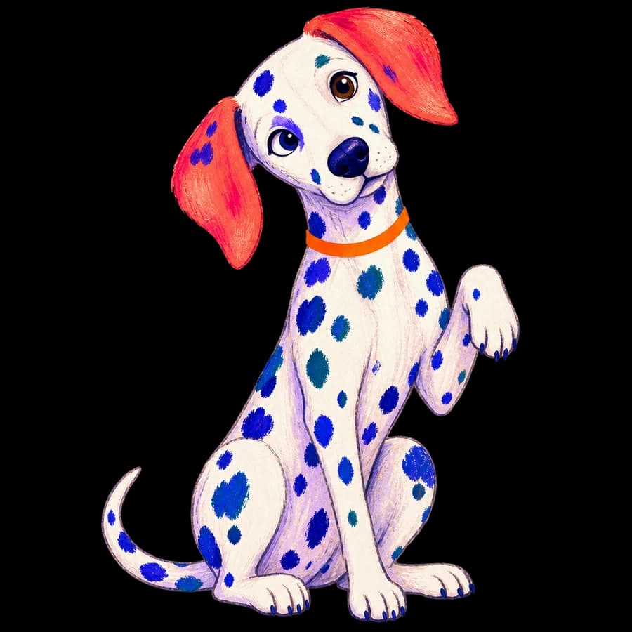 Colorful dalmatian illustration
