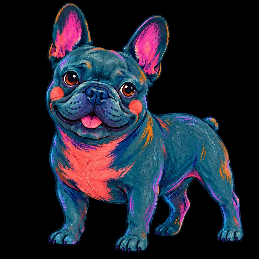 Colorful french bulldog illustration