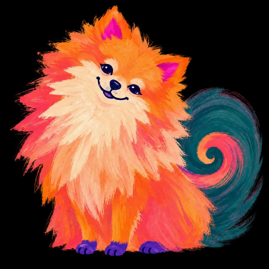 Colorful pomeranian illustration