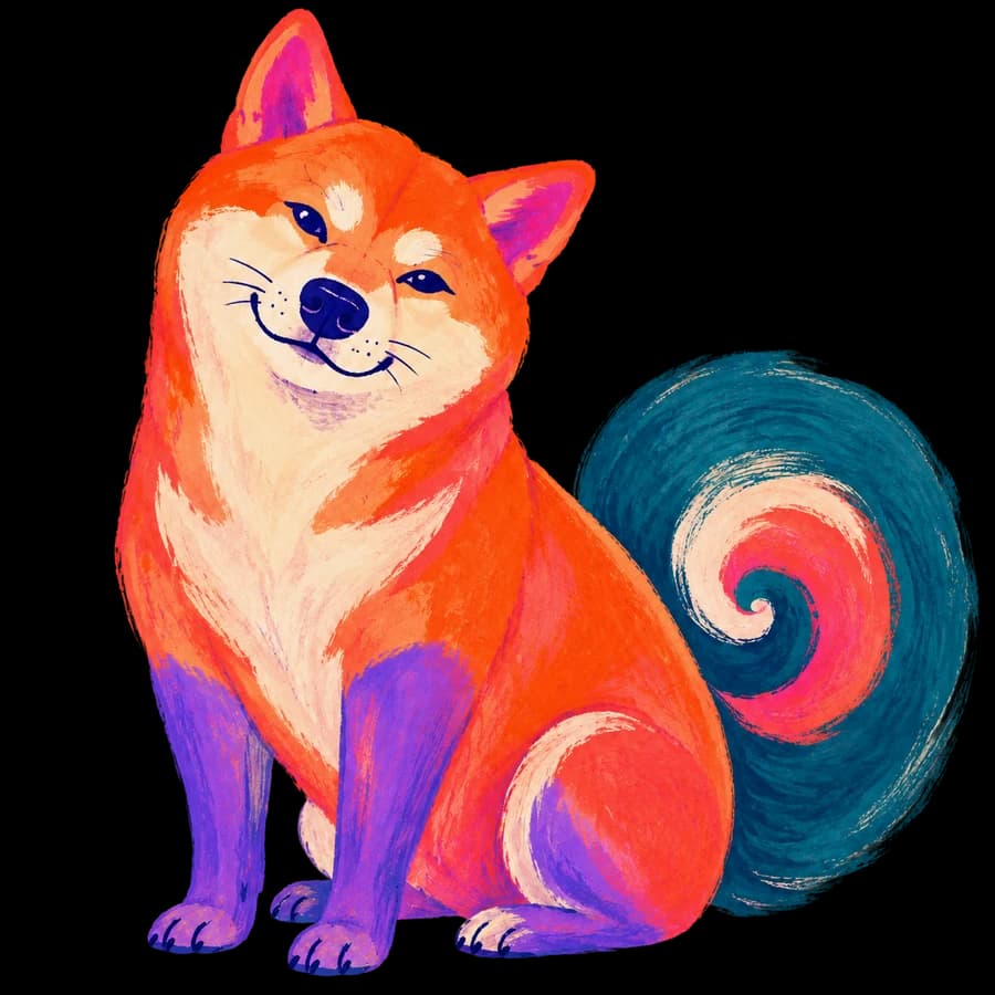 Colorful shiba inu illustration